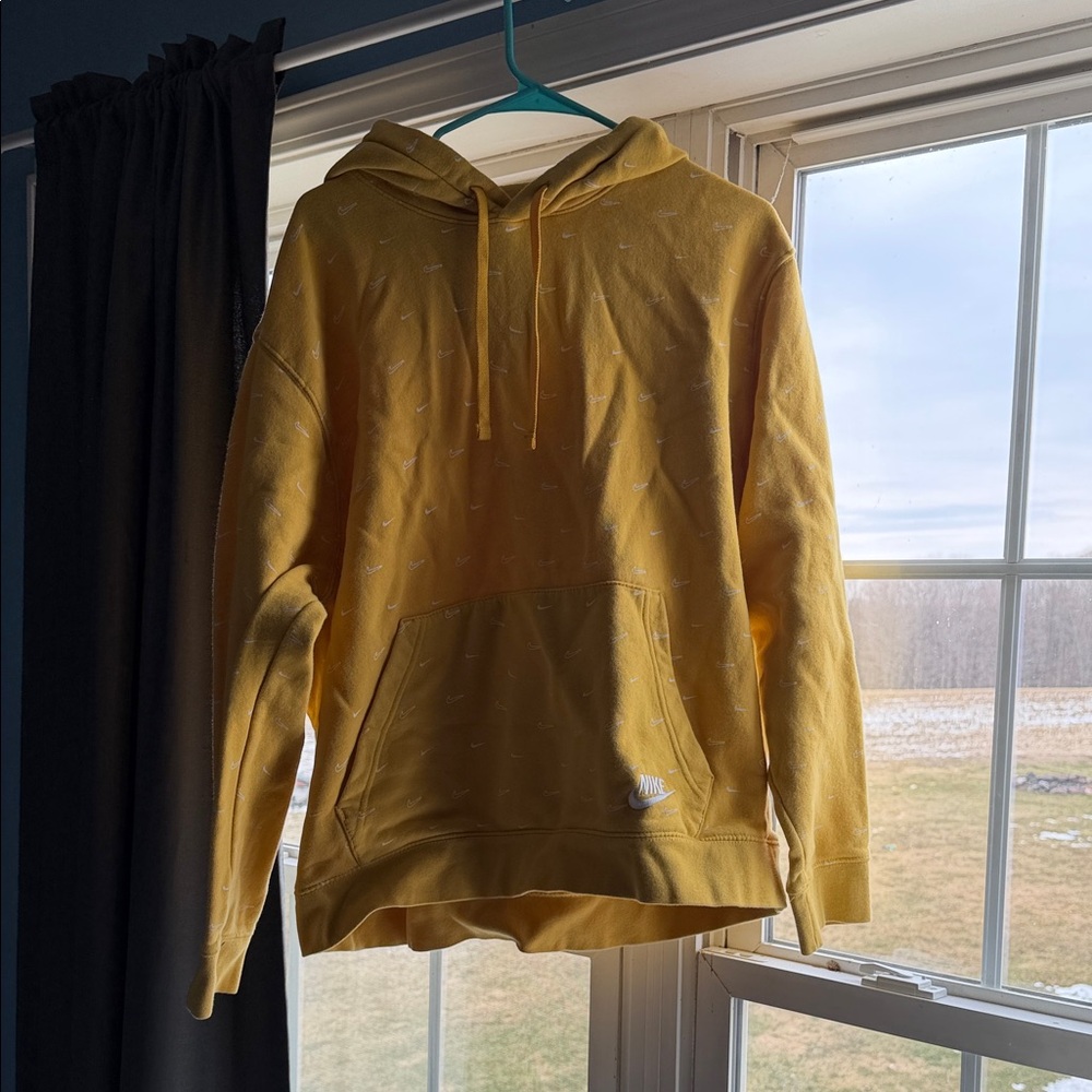 Nike Yellow Logo Pullover Hoodie